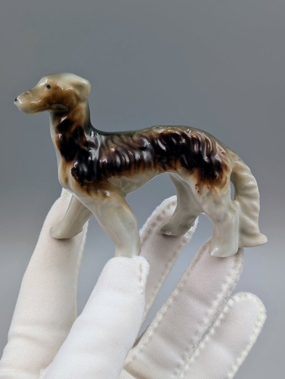 Vintage Mid-Century Porcelain Borzoi / Russian Wolfhound Figurine
